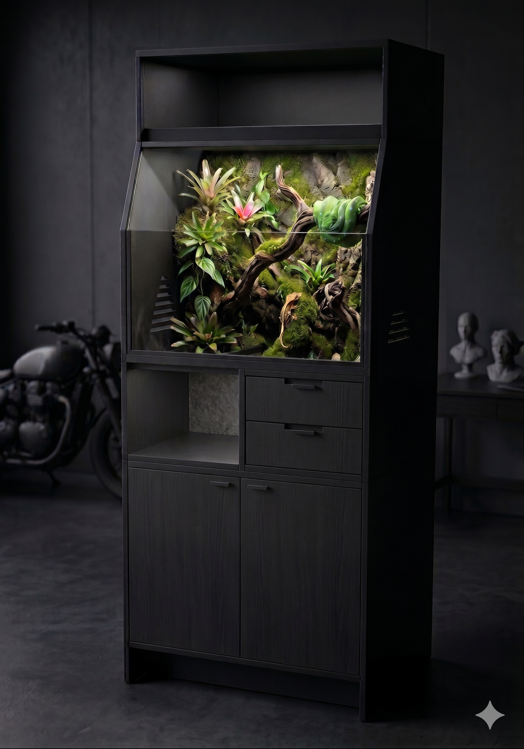 HUNTER HABITAT — 模組化生態系統櫃融入居家空間